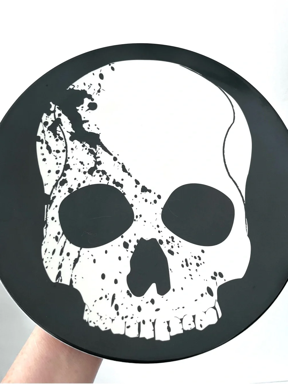 Target Halloween 2011 Collectible Skull Plate Black White Melamine Set of Three